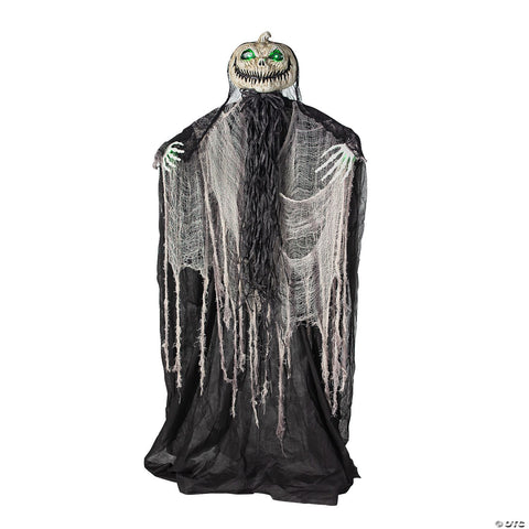 5 Ft. 6” Green Light-Up Standing Pumpkin Man Halloween Decoration