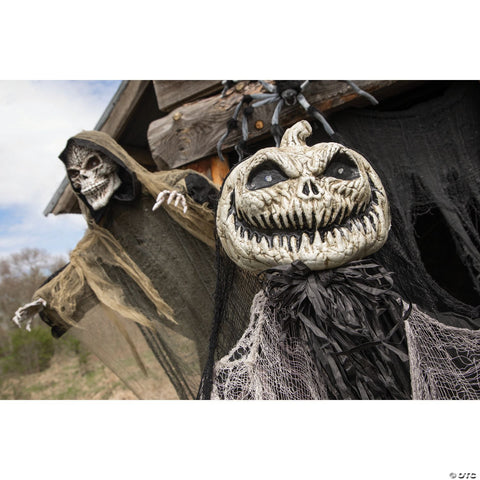 5 Ft. 6” Green Light-Up Standing Pumpkin Man Halloween Decoration