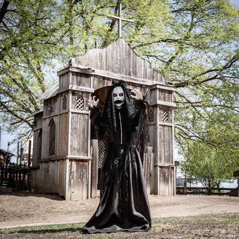 66” Standing Jaw Dropping Bride with Black Dress Halloween Decoration