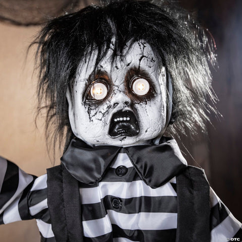 2 Ft. Standing Animated Black & White Leather Shoes Boy