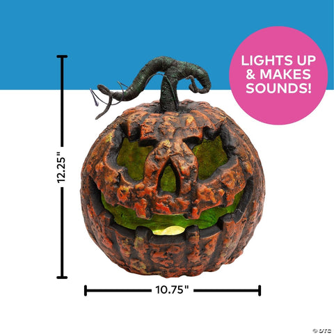 10 3/4" x 12 1/4" Light-Up Talking Rotten Jack-O’-Lantern Foam Halloween Decoration