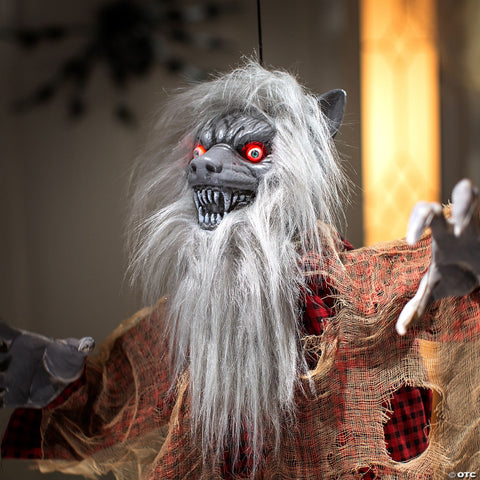31 1/2" x 47 1/4" Hanging Animated Tattered Werewolf Halloween Decoration