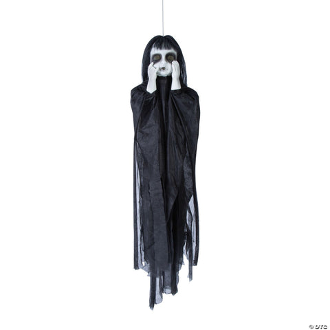 11 3/4" x 43 1/4" Hanging Spooky Undead Girl Halloween Decoration