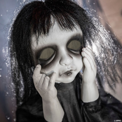 11 3/4" x 43 1/4" Hanging Spooky Undead Girl Halloween Decoration