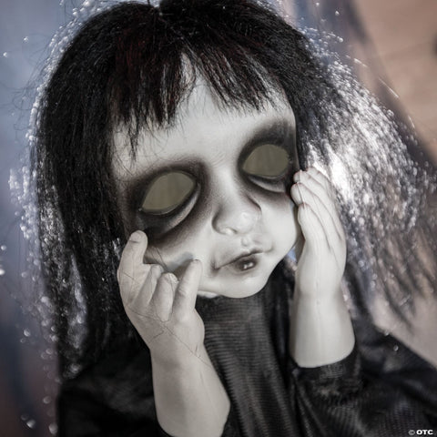 11 3/4" x 43 1/4" Hanging Spooky Undead Girl Halloween Decoration