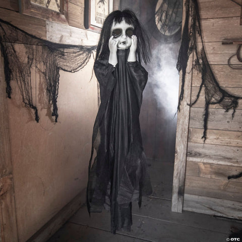 11 3/4" x 43 1/4" Hanging Spooky Undead Girl Halloween Decoration