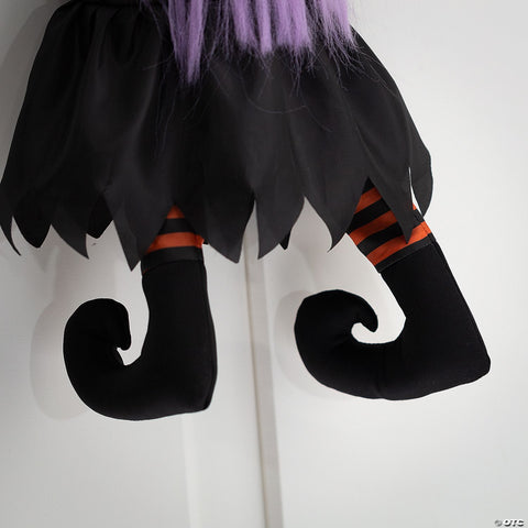 23 1/2" x 29 1/2" Hanging Animated Crashed Witch Halloween Decoration