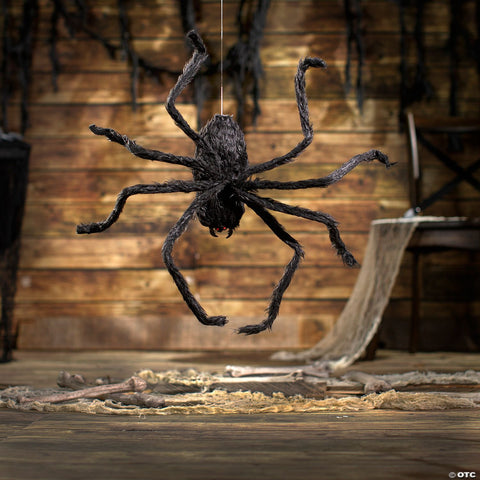 31 1/2" x 8 1/4" Animated Hairy Black Spider Halloween Decoration