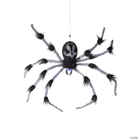 31 1/2" Gray and Black Hairy Floating Spider Hanging Halloween Decoration