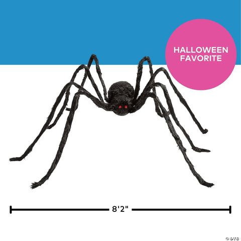 98 1/2" Large Poseable Hairy Black Spider Halloween Decoration