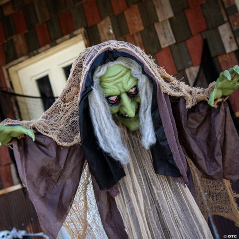 43 1/4" x 57" Light-Up Standing Hunchback Witch Halloween Decoration