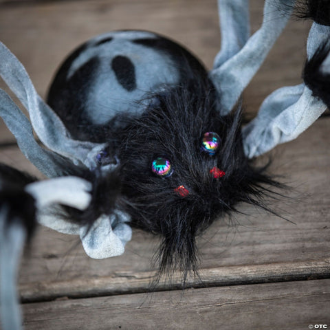 31 1/2" Gray and Black Hairy Walking Spider Halloween Decoration