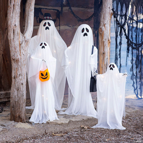 62 3/4" Light-Up Standing Ghost Family Halloween Decorations