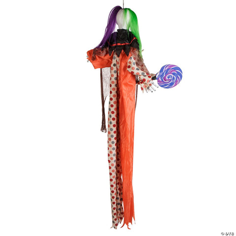 53 1/4" Animated & Light-Up Clown Hanging Halloween Decoration
