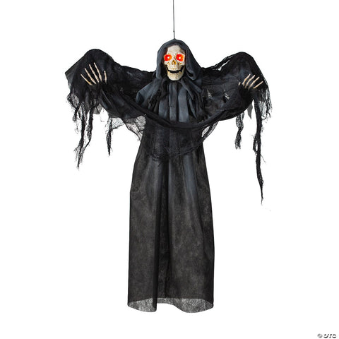 3 Ft. Animated Grim Reaper with Wings Hanging Halloween Decoration