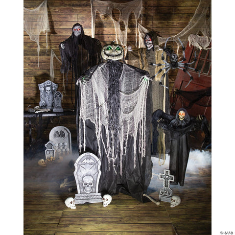 3 Ft. Animated Grim Reaper with Wings Hanging Halloween Decoration