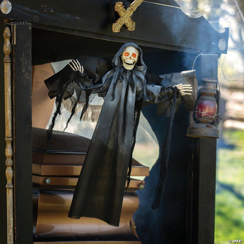 3 Ft. Animated Grim Reaper with Wings Hanging Halloween Decoration