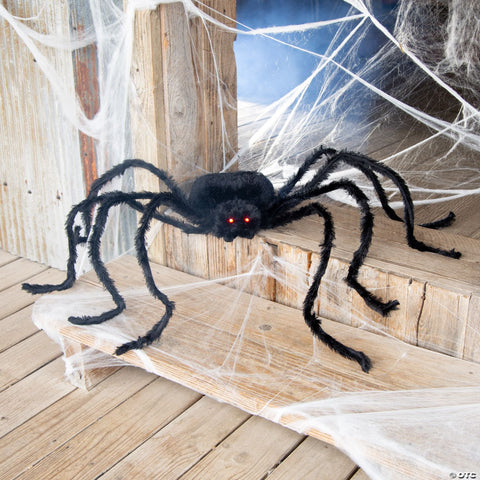 36 1/2" x 61 3/4" Black Spider with Light-Up Eyes Halloween Decoration