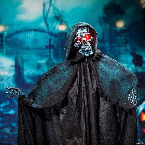 5 1/2 Ft. Animated Standing Skeleton of Death Plastic Statue