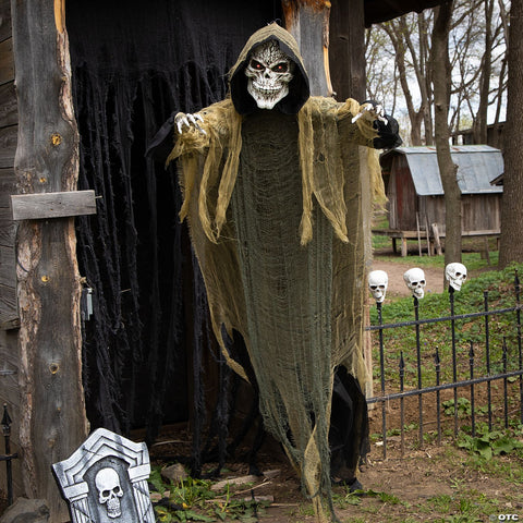 35 1/4" x 6 Ft. Animated Hanging Grim Reaper Plastic Halloween Decoration