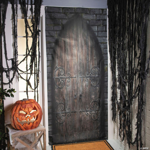 7 Ft. 2 1/2" Scary Closed Wooden Castle Door Door Curtain Halloween Decoration