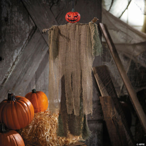 2 Ft. Hanging Green Pumpkin Man Halloween Decoration