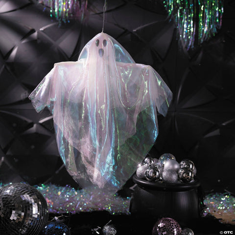 23 1/2" Hanging White Ghost Halloween Decoration