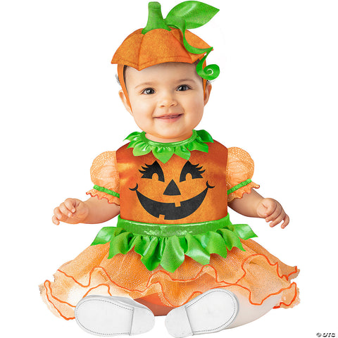 Baby Girl Orange & Green Polyester Pretty Pumpkin Tutu Halloween Costume - Large 18-24 months | Horror-Shop.com