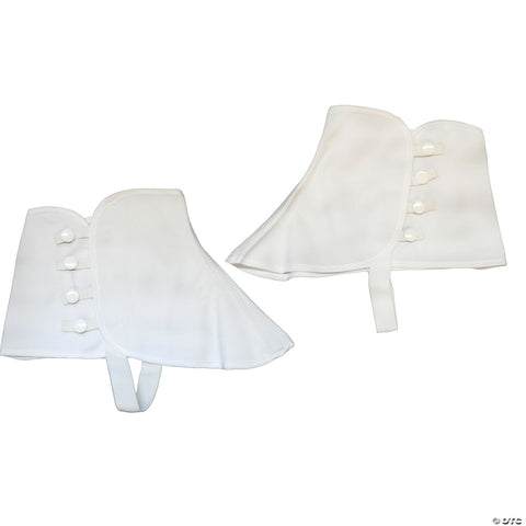 Adults White Canvas Spats - Large