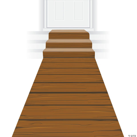 24" x 10 Ft. Wooden Plank Polyester Aisle Runner