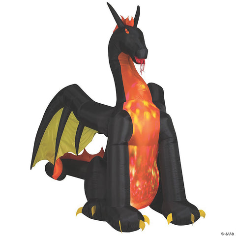 9' Airblown Projection Dragon Fire