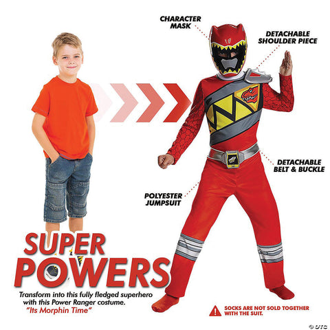 Boy's Red Ranger Classic Costume - Dino Charge | Horror-Shop.com