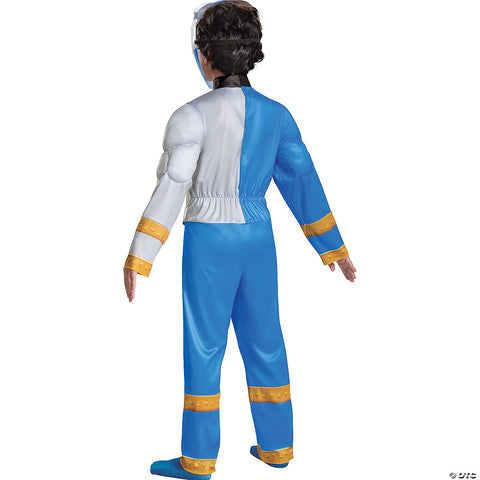 Boy's Blue Ranger Dino Fury Muscle Costume | Horror-Shop.com