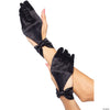 Black Satin Gloves with Cut Out 
