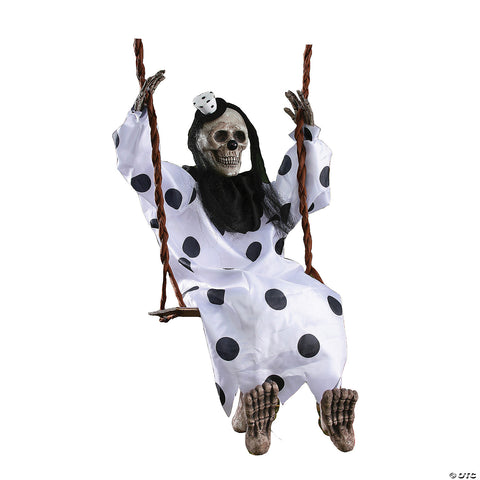 Skeleton Clown On Swing | Horror-Shop.com