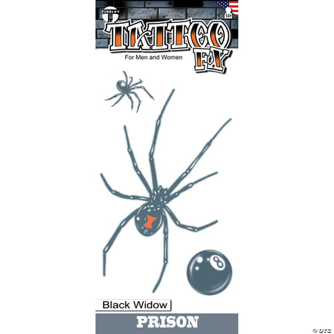 Tinsley Transfers Prison Black Widow Temporary Tattoos