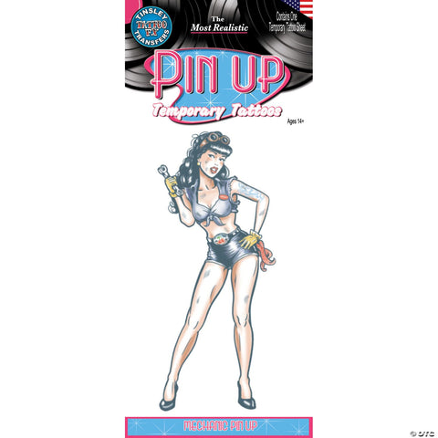 Tinsley Transfers Mechanic Girl Pin Up Temporary Tattoo