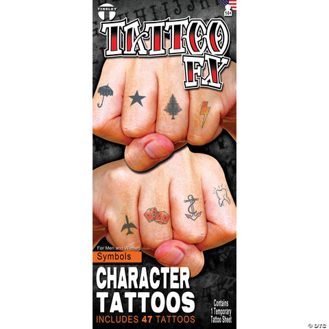 Tinsley Transfers Symbols for Knuckles Temporary Tattoos