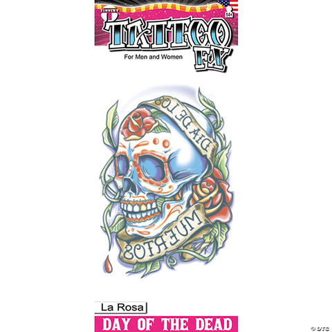 Tinsley Transfers Day of the Dead La Rosa Temporary Tattoo