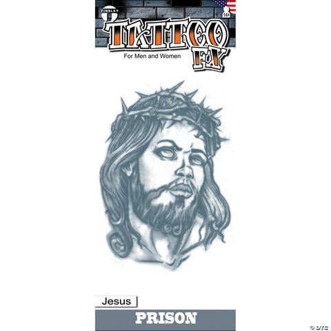 Tinsley Transfers Prison Jesus Face Temporary Tattoo