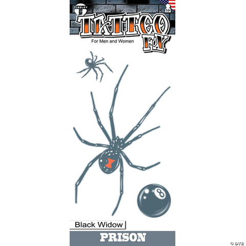 Tinsley Transfers Prison Black Widow Temporary Tattoo