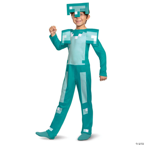Kids Classic Minecraft™ Diamond Armor Jumpsuit Costume - Medium 7-8