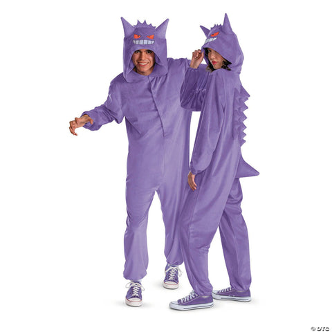 Adults Deluxe Pokémon™ Gengar Hooded Jumpsuit Costume - Large/Extra Large