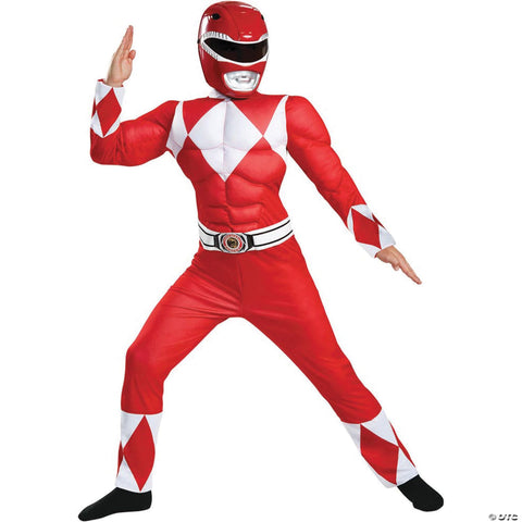 Boy's Red Power Ranger Muscle Costume - Mighty Morphin | Horror-Shop.com
