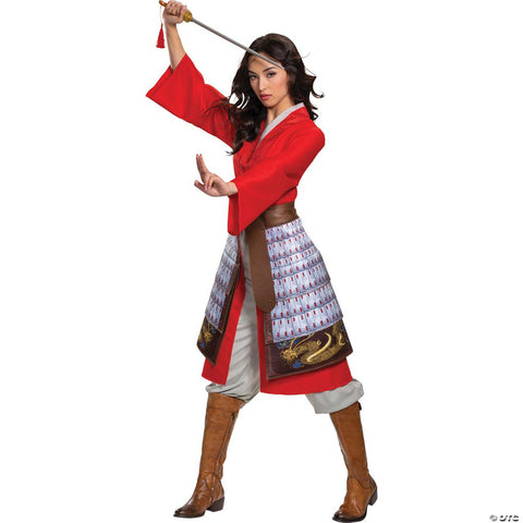 Women's Mulan Hero Red Dress Deluxe Costume