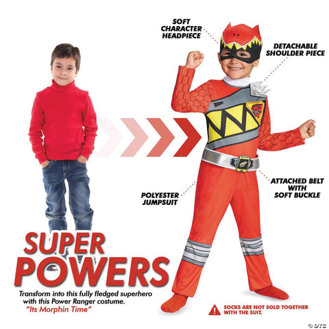 Boy's Red Ranger Classic Costume - Dino Charge