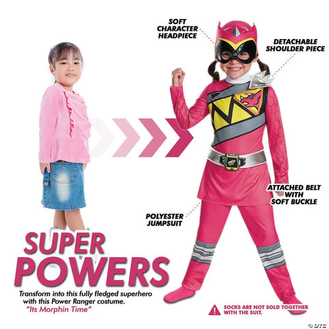 Girl's Pink Ranger Classic Costume - Dino Charge