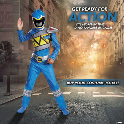 Boy's Blue Ranger Classic Costume - Dino Charge