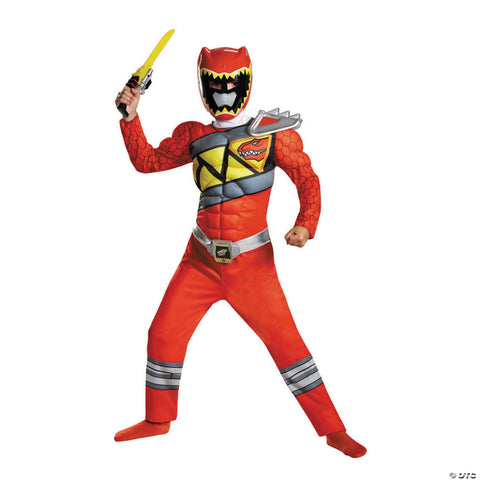 Boy's Red Ranger Classic Muscle Costume - Dino Charge