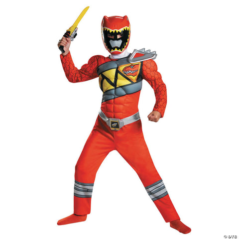Boy's Red Ranger Classic Muscle Costume - Dino Charge